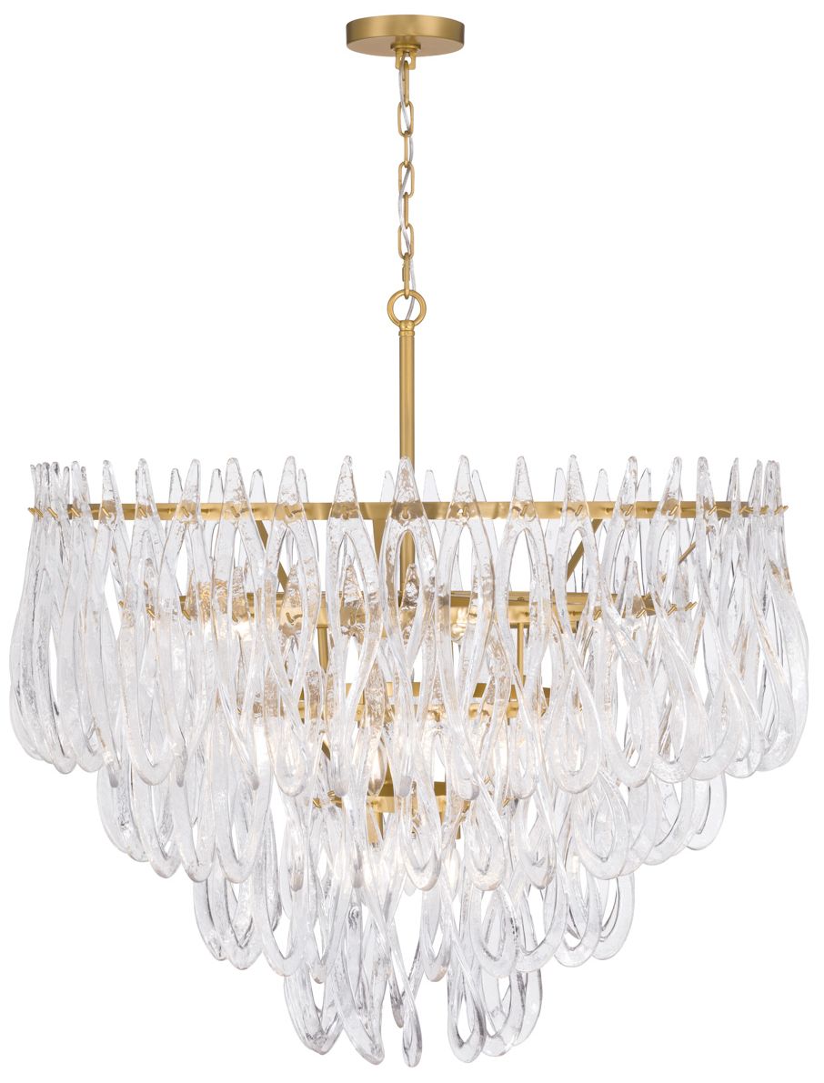 Image 6 Metropolitan Glassara 15-Lt 39.75-in Legacy Brass Pendant with Glass Shade more views