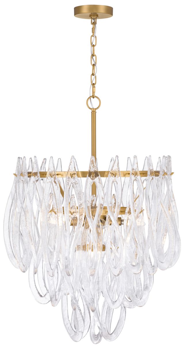 Image 7 Metropolitan Glassara 6-Lt 23-in Legacy Brass Pendant with Glass Shade more views