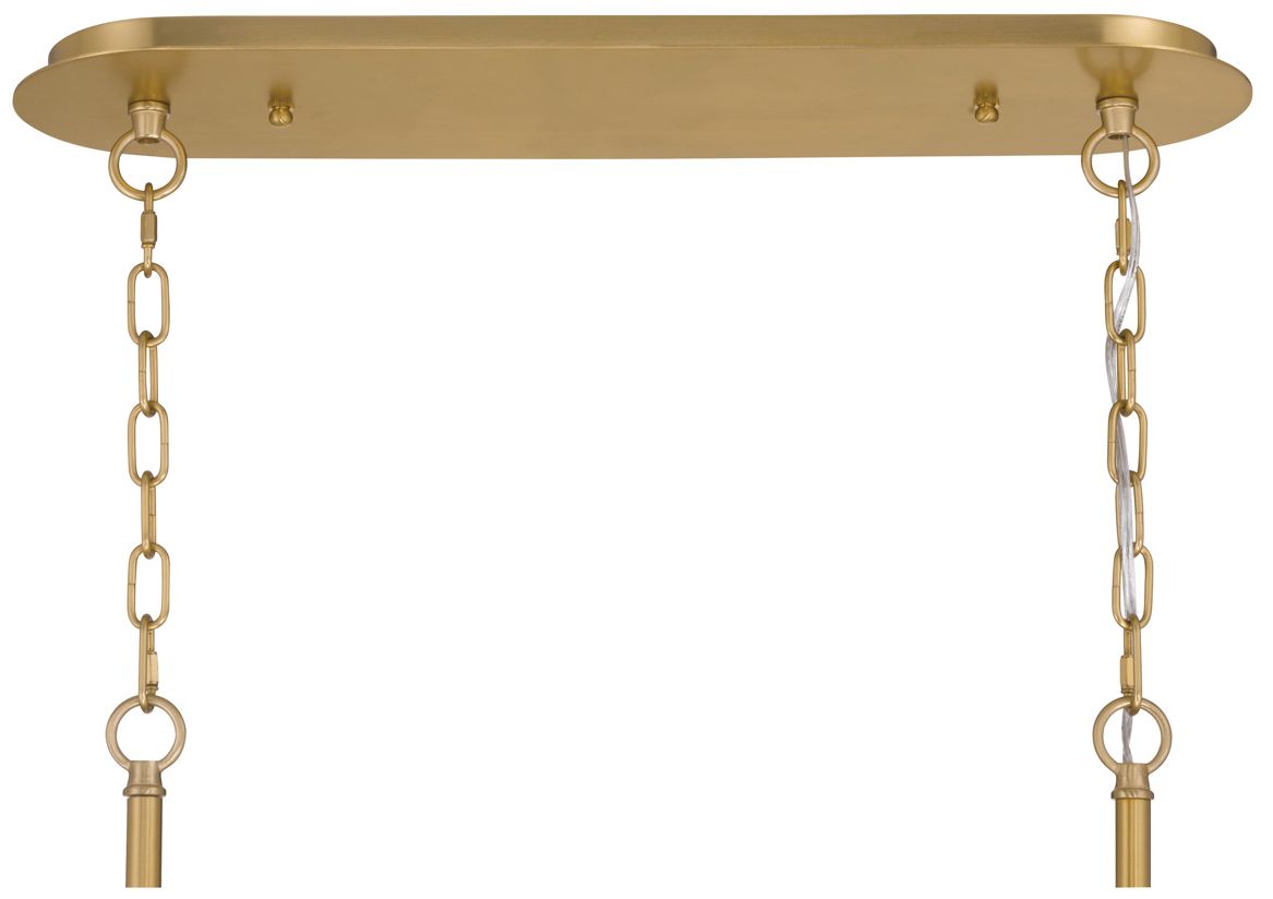 Image 6 Metropolitan Glassara 8-Lt 48-in Brass Linear Chandelier with Glass Shade more views