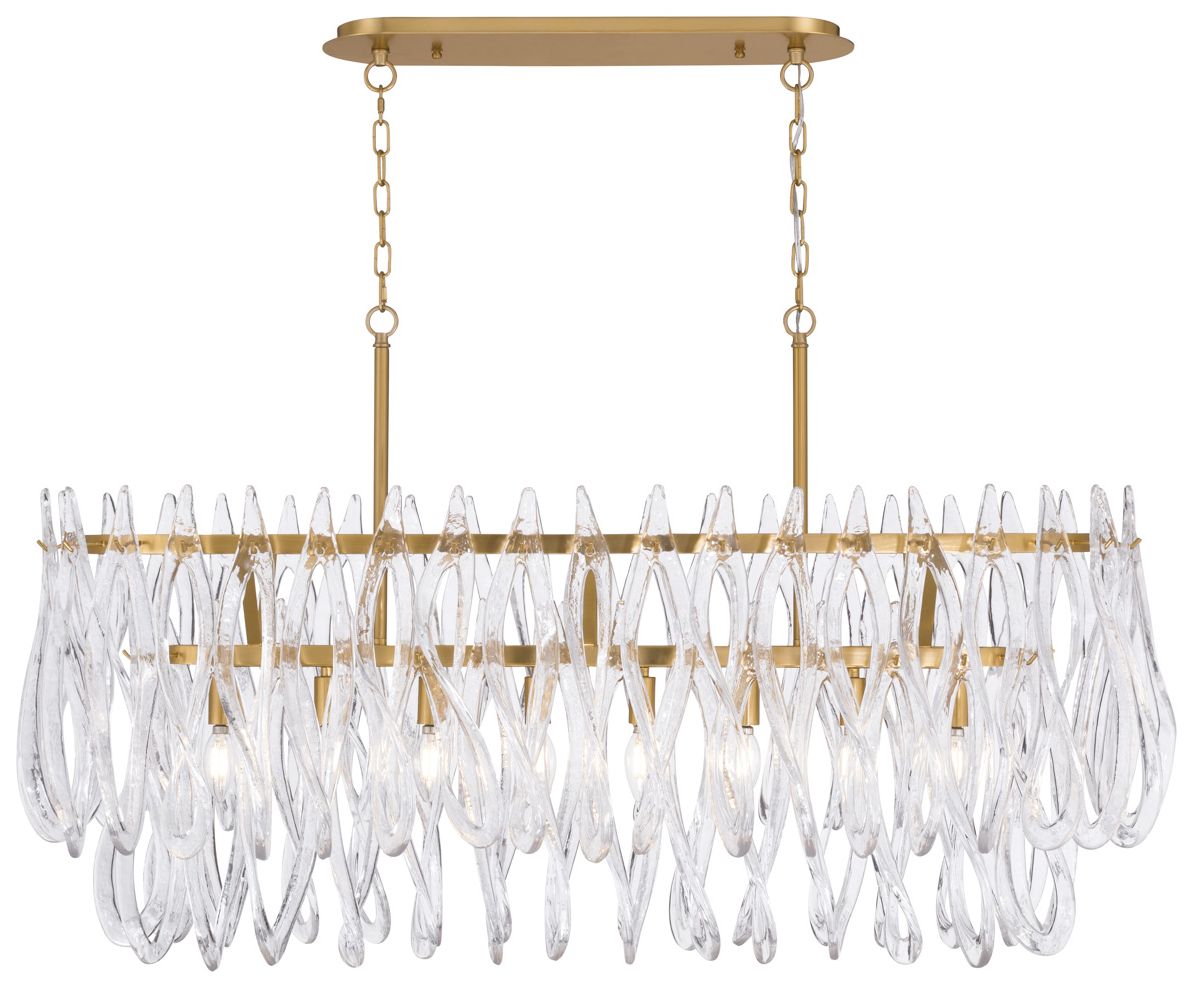 Image 7 Metropolitan Glassara 8-Lt 48-in Brass Linear Chandelier with Glass Shade more views