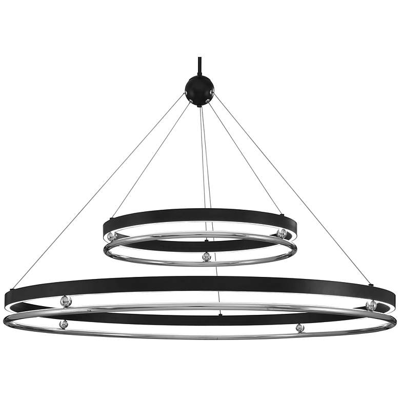 Image 2 Metropolitan Grande Illusion 48.5-inch LED Coal and Nickel Pendant more views