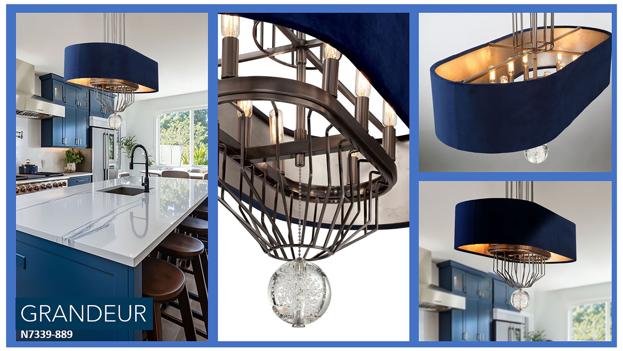 Image 5 Metropolitan Grandeur 8-Light Aged Antique Nickel Island Chandelier more views