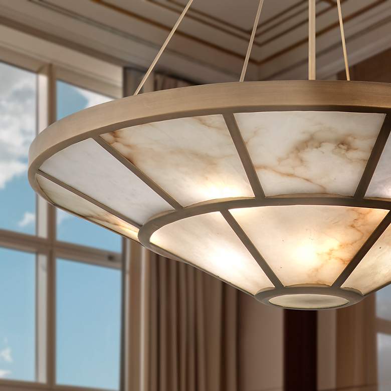 Image 5 Metropolitan Istria 12-Light 36-in Ashen Gold Pendant with ALABASTER Shade more views