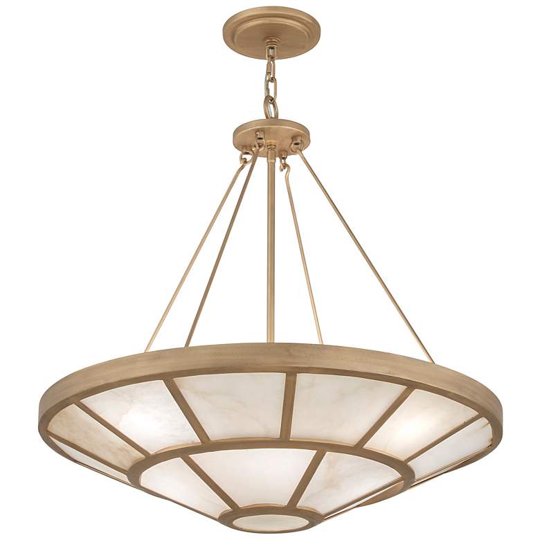 Image 1 Metropolitan Istria 8-Light 28-in Ashen Gold Pendant with ALABASTER Shade