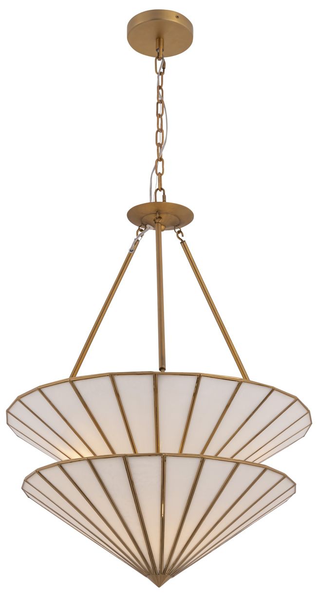 Image 3 Metropolitan Jaxen 3-Light 24.5-in Legacy Brass Pendant with Glass Shade more views