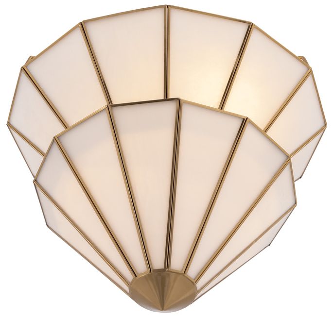 Image 3 Metropolitan Jaxen 3-Lt 17.75-in Legacy Brass Semi-Flush with Glass Shade more views
