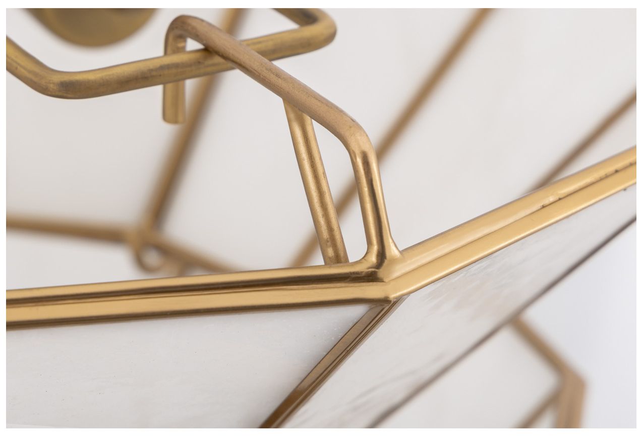 Image 5 Metropolitan Jaxen 3-Lt 17.75-in Legacy Brass Semi-Flush with Glass Shade more views