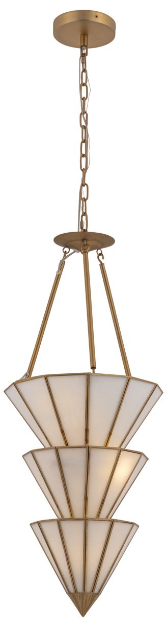 Metropolitan Jaxen 5-Light 14.25-in Legacy Brass Pendant with Glass Shade