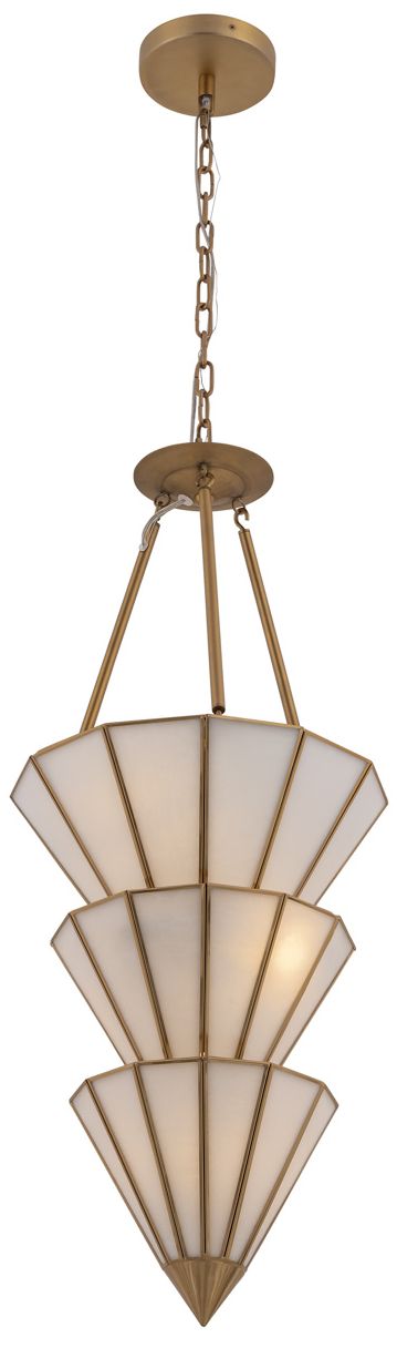Image 3 Metropolitan Jaxen 5-Light 14.25-in Legacy Brass Pendant with Glass Shade more views