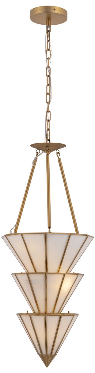Metropolitan Jaxen 5-Light 14.25-in Legacy Brass Pendant with Glass Shade