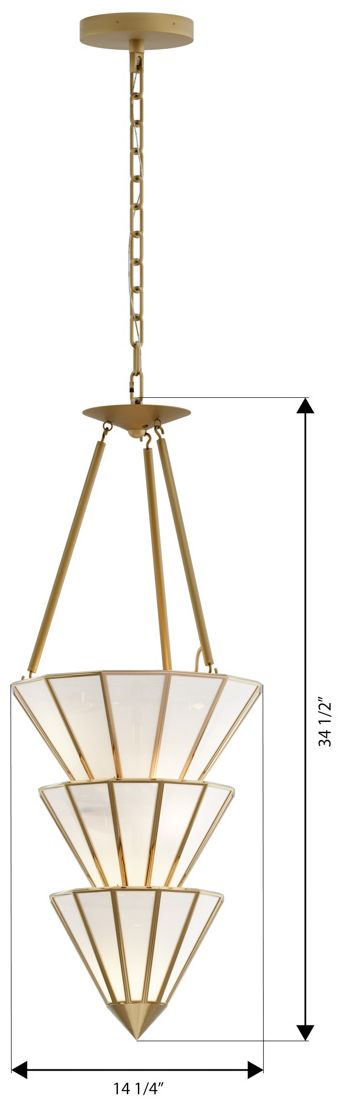 Metropolitan Jaxen 5-Light 14.25-in Legacy Brass Pendant with Glass Shade