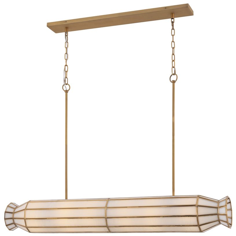 Image 3 Metropolitan Jaxen 6-Lt 48-in Legacy Brass Linear Chandelier with Shade more views