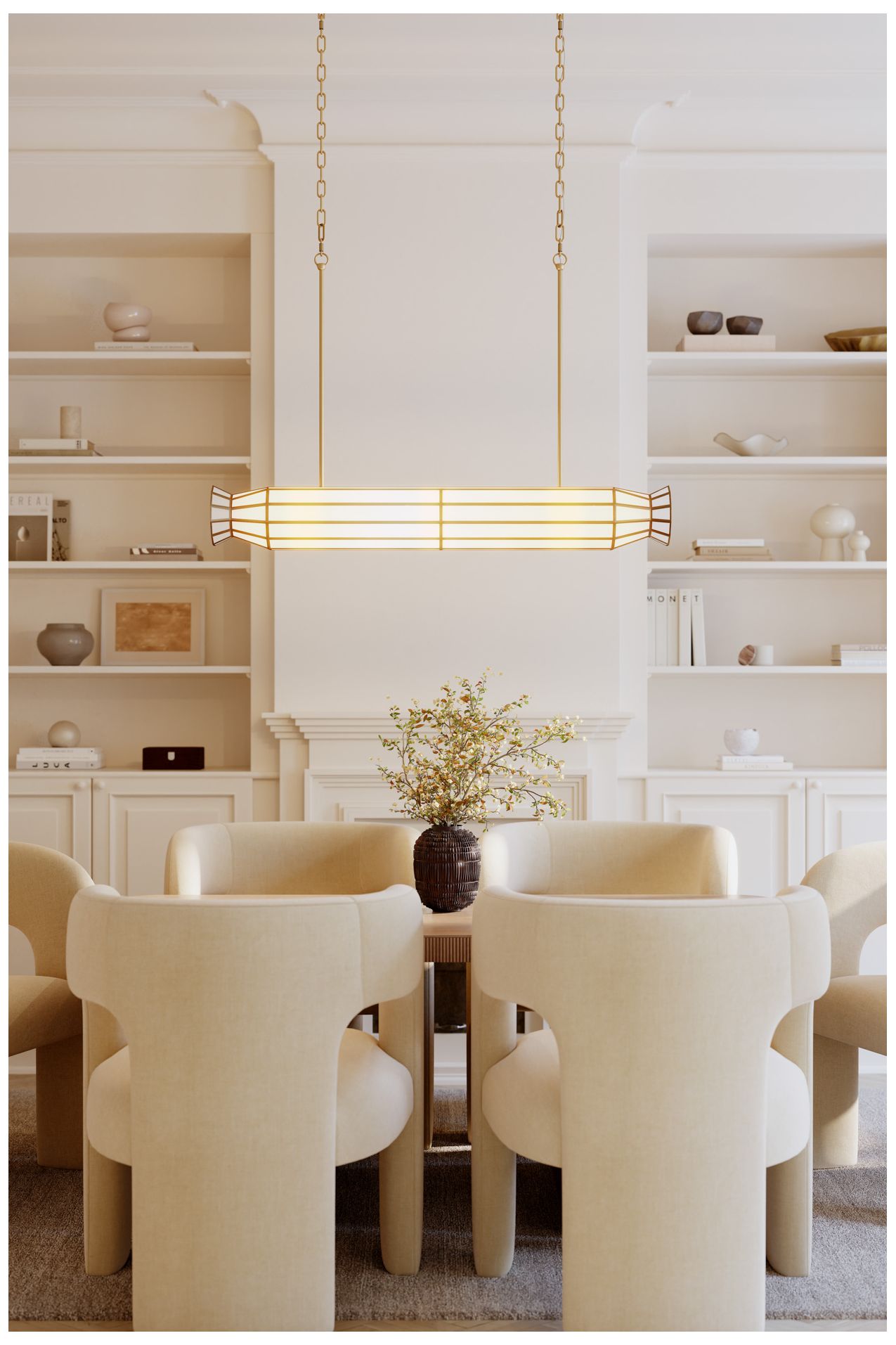 Image 4 Metropolitan Jaxen 6-Lt 48-in Legacy Brass Linear Chandelier with Shade more views