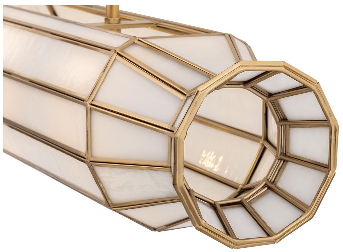 Image 5 Metropolitan Jaxen 6-Lt 48-in Legacy Brass Linear Chandelier with Shade more views