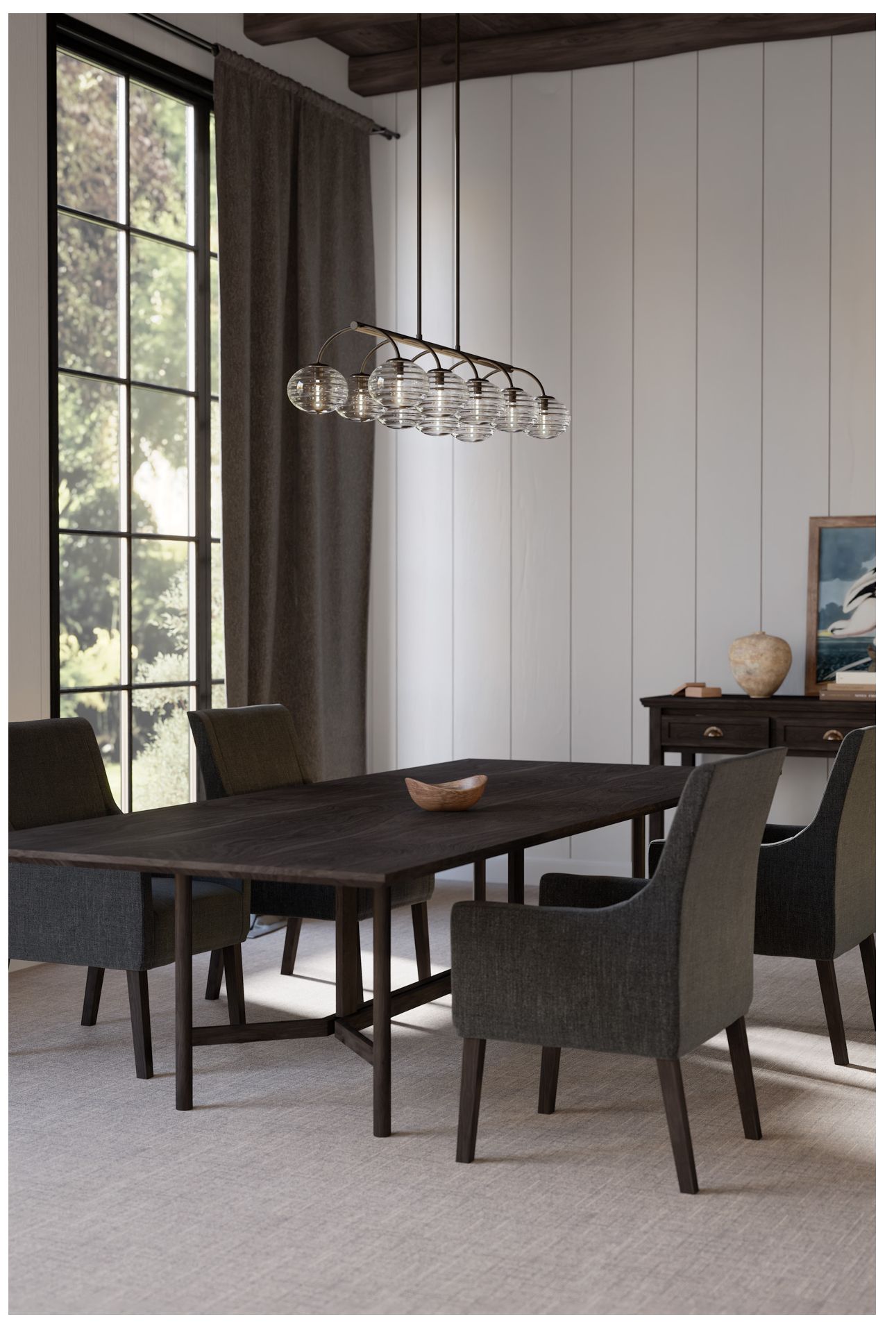 Image 4 Metropolitan Lenora 10-Lt 47-in Dark Bronze Linear Chandelier with Shades more views