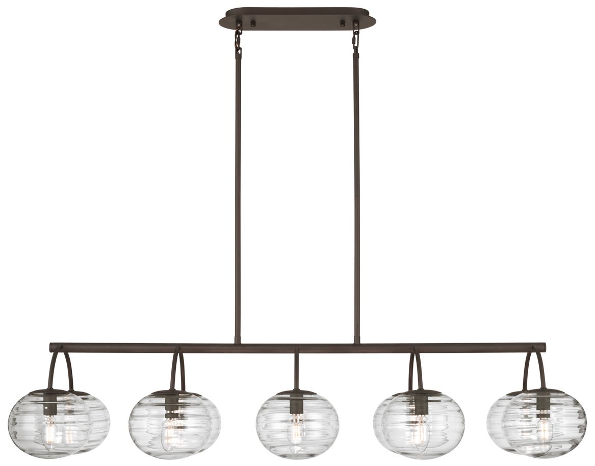Image 7 Metropolitan Lenora 10-Lt 47-in Dark Bronze Linear Chandelier with Shades more views