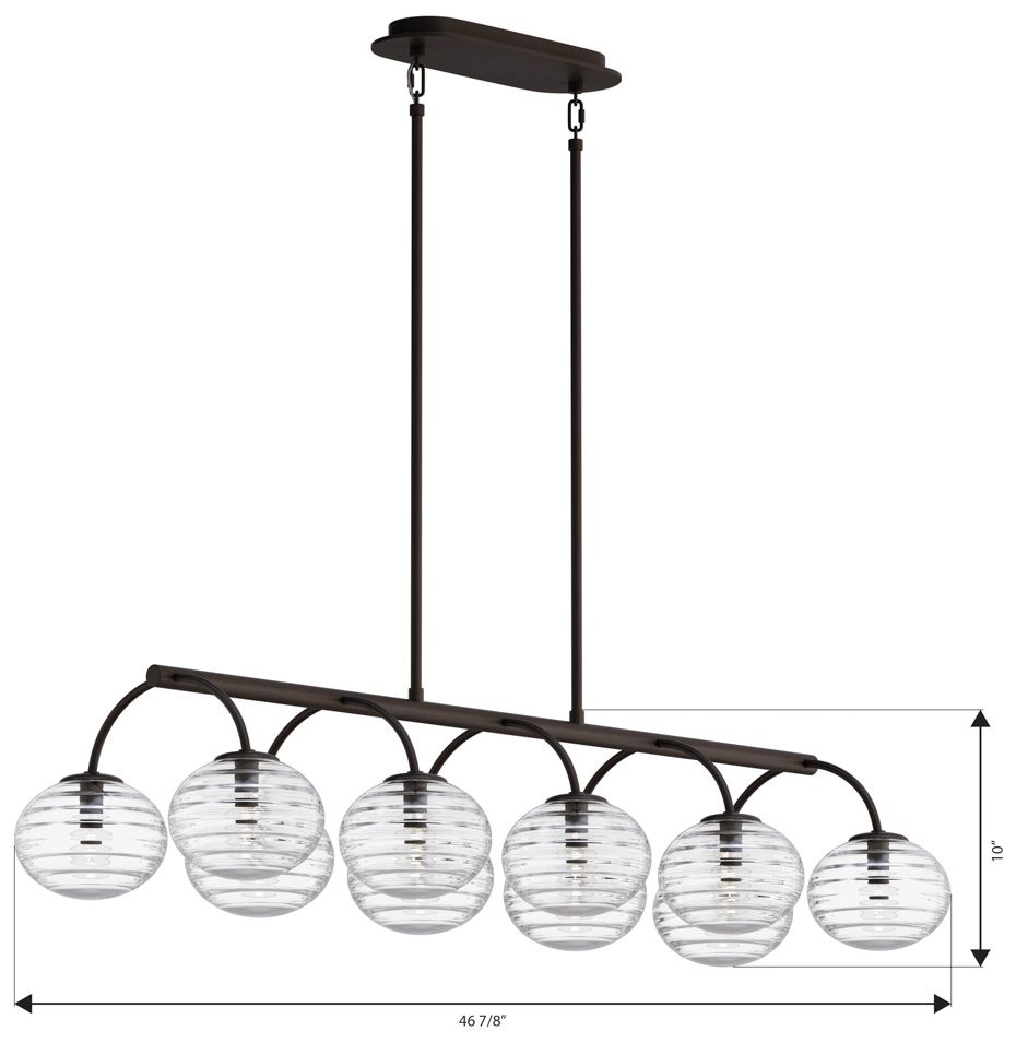 Metropolitan Lenora 10-Lt 47-in Dark Bronze Linear Chandelier with Shades