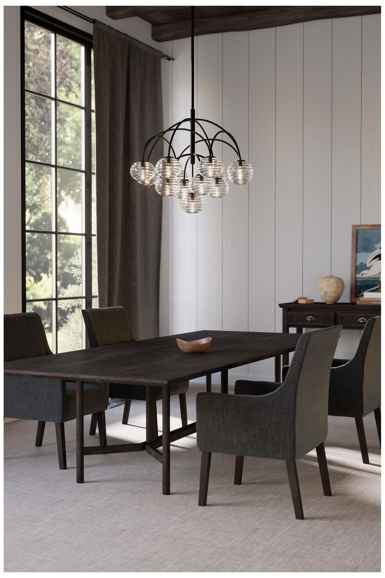 Image 4 Metropolitan Lenora 13-Lt 34.25-in Dark Bronze Chandelier with Glass Shades more views