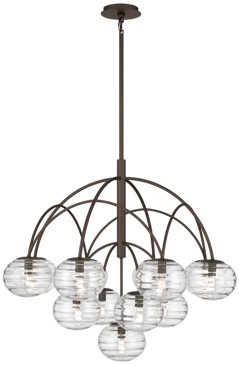 Image 7 Metropolitan Lenora 13-Lt 34.25-in Dark Bronze Chandelier with Glass Shades more views