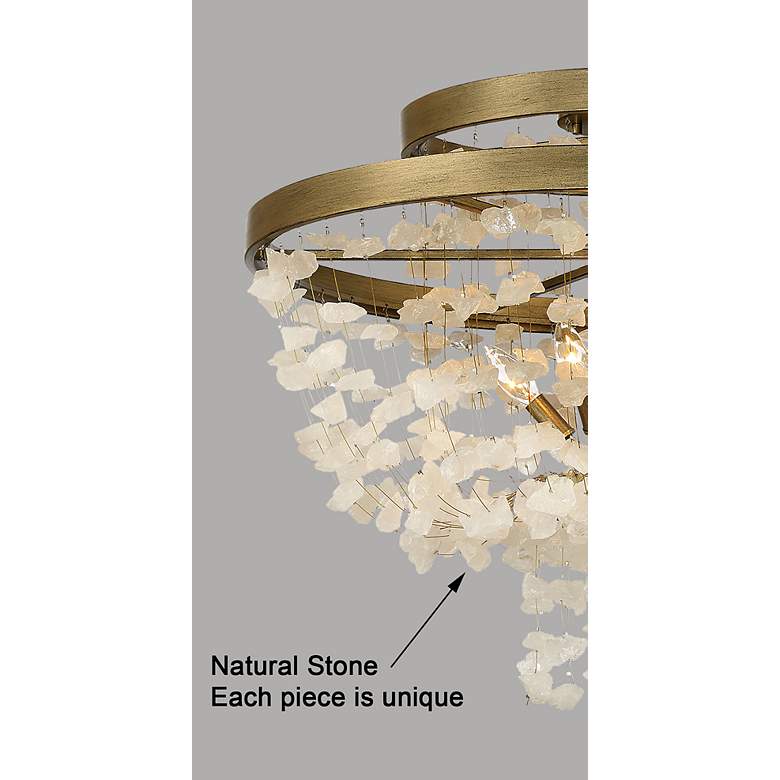 Image 7 Metropolitan Lighting Stonybrook 30" Gold and Quartz Ceiling Light more views