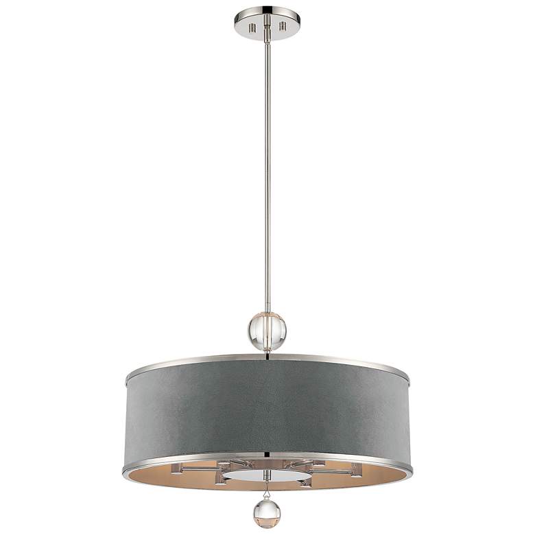 Image 2 Metropolitan Luxor 24" Wide Polished Nickel 6-Light Pendant