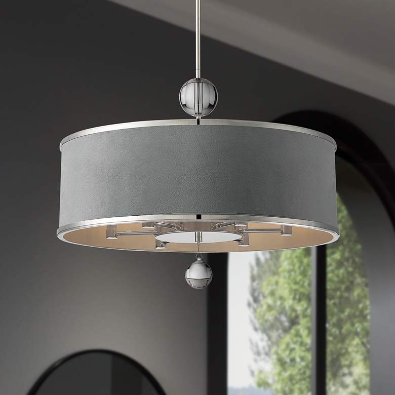 Image 1 Metropolitan Luxor 24" Wide Polished Nickel 6-Light Pendant