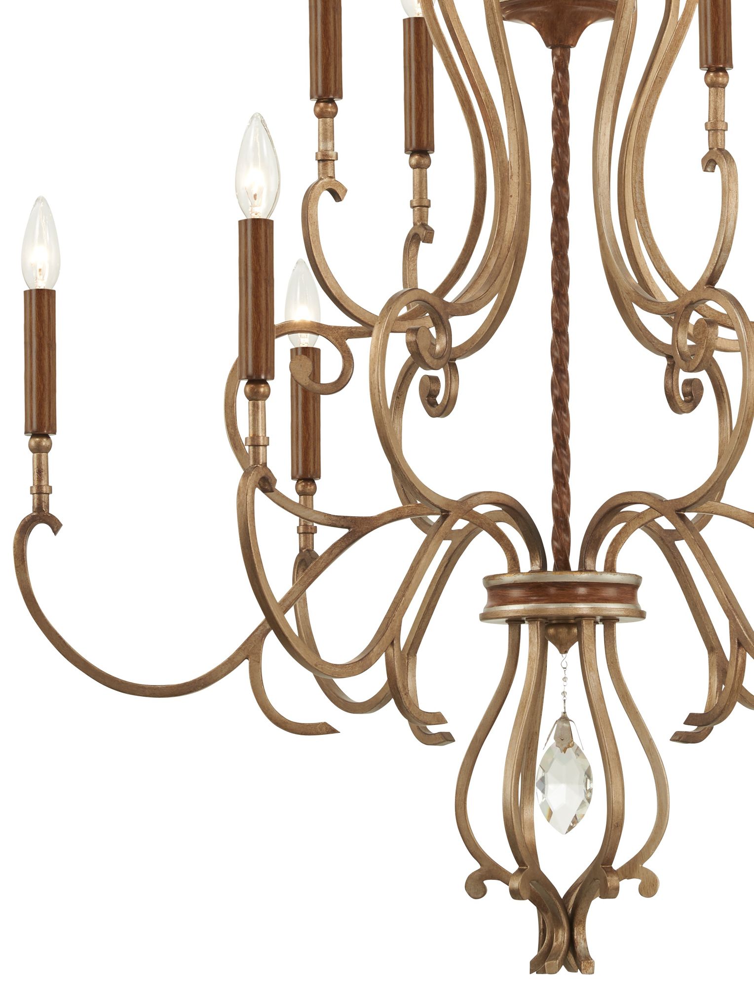 Image 4 Metropolitan Magnolia Manor 10-Light Gold and Distressed Bronze Chandelier more views