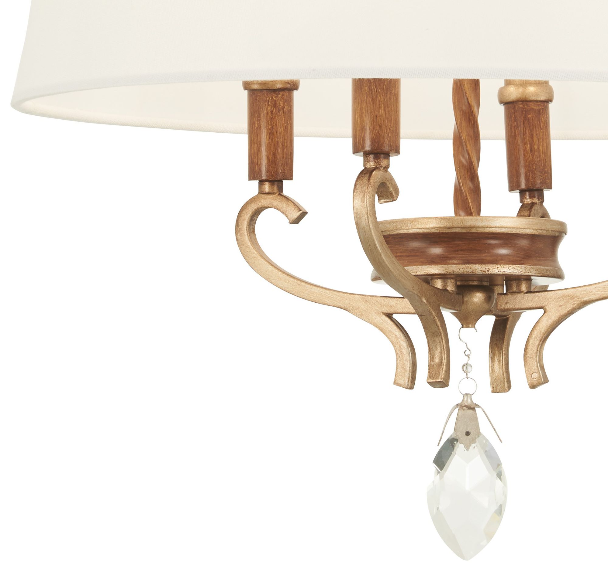 Image 2 Metropolitan Magnolia Manor 4-Light Gold and Distressed Bronze Semi-Flush more views