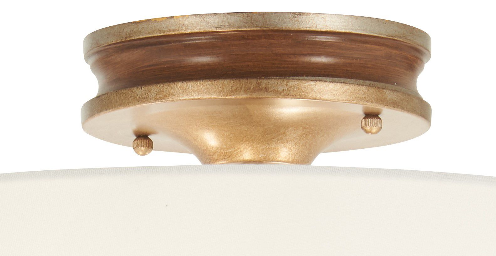 Image 3 Metropolitan Magnolia Manor 4-Light Gold and Distressed Bronze Semi-Flush more views
