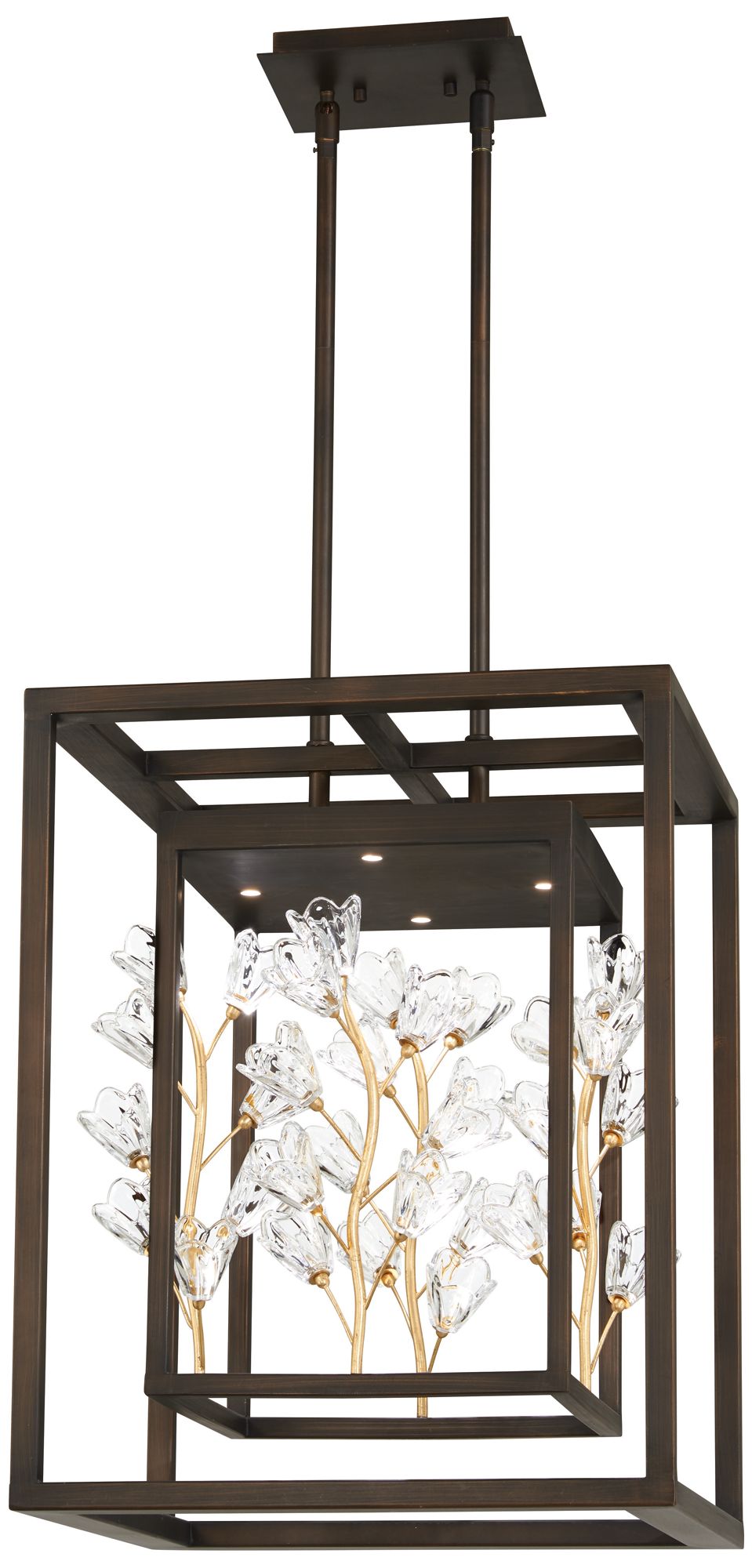 Metropolitan Maison Des Fleur 18.13-inch LED Bronze and Gold Pendant