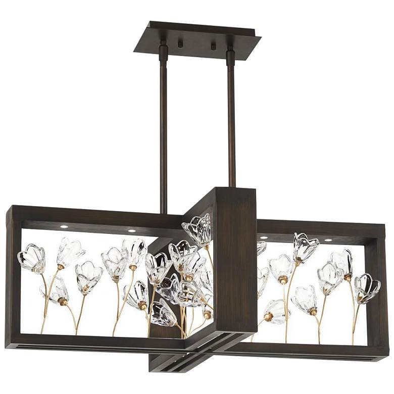 Image 2 Metropolitan Maison Des Fleurs 30" Wide Bronze 4-Light LED Chandelier