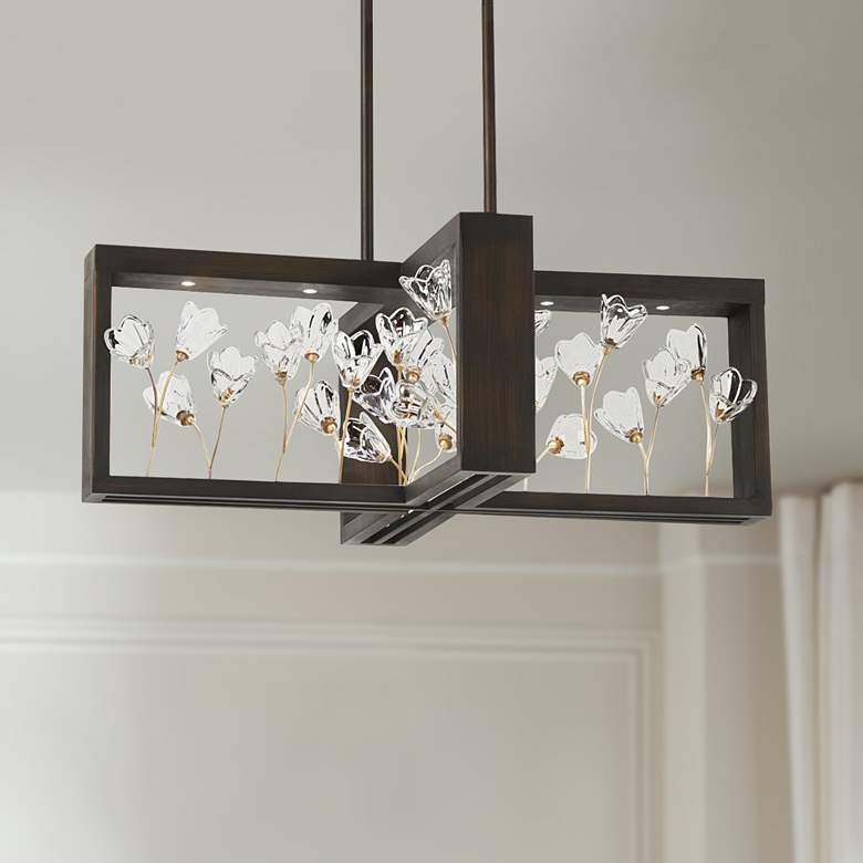 Image 1 Metropolitan Maison Des Fleurs 30" Wide Bronze 4-Light LED Chandelier