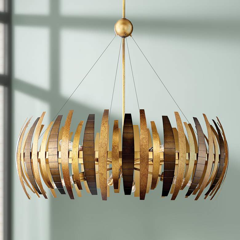 Image 1 Metropolitan Manitou 34" Wide 8-Light Ardor Gold Pendant Light