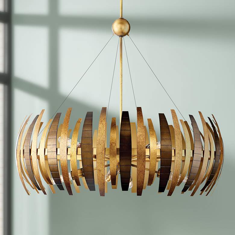 Image 1 Metropolitan Manitou 34 inch Wide 8-Light Ardor Gold Pendant Light