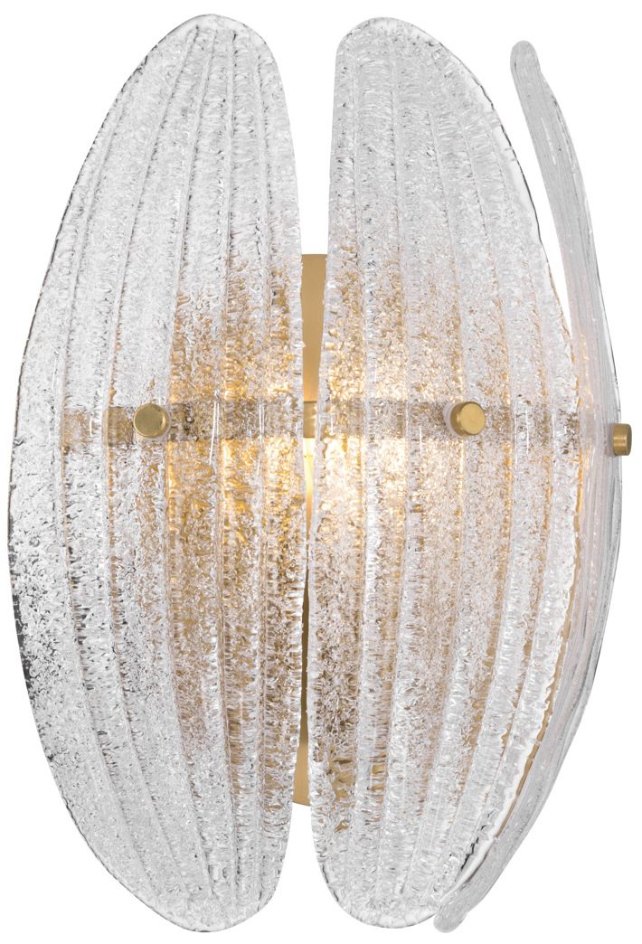 Image 5 Metropolitan Marclaire 1-Lt 9.75-in Brass Wall Sconce with Glass Shades more views