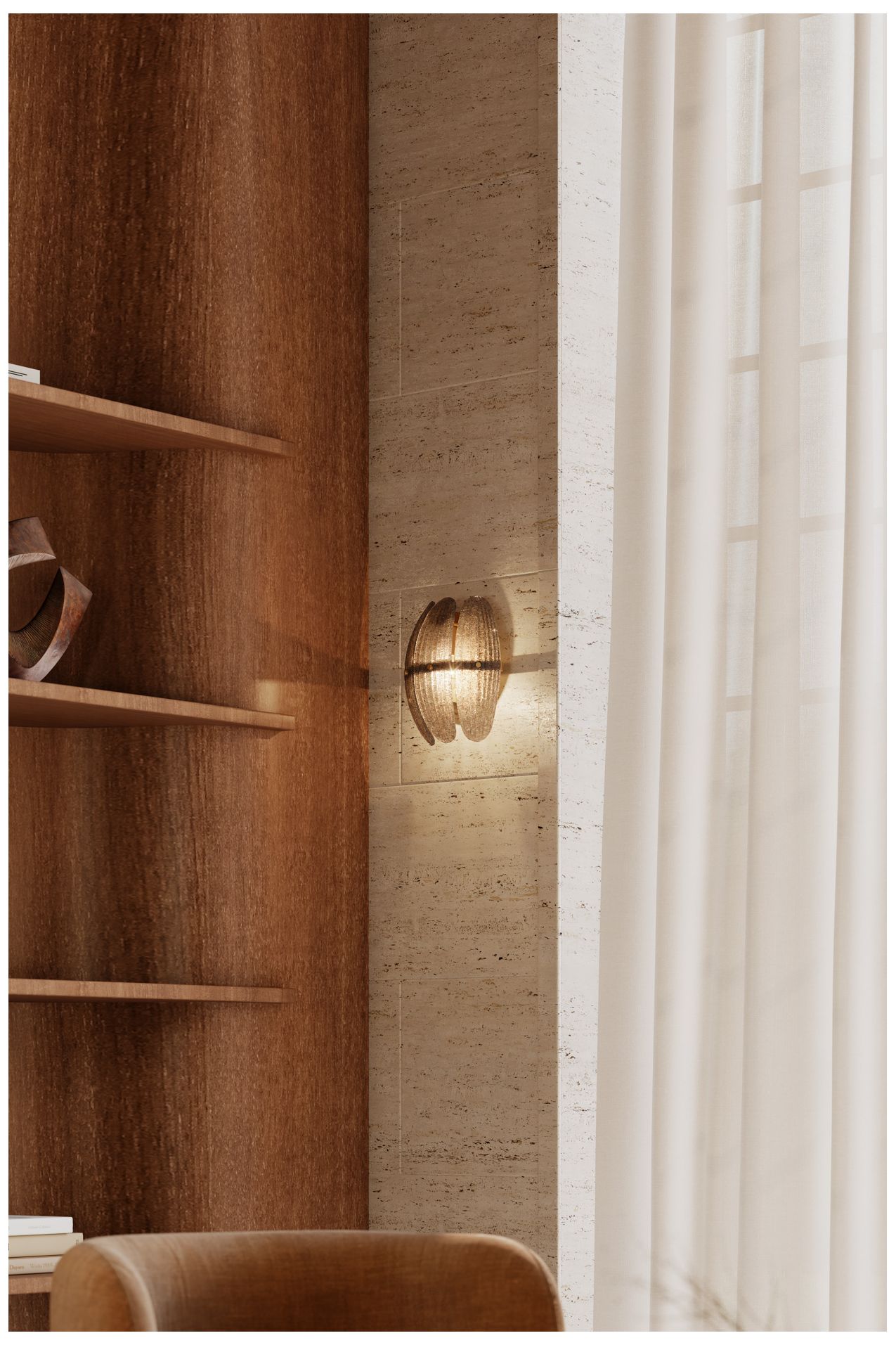 Image 2 Metropolitan Marclaire 1-Lt 9.75-in Brass Wall Sconce with Grey Glass Shade more views