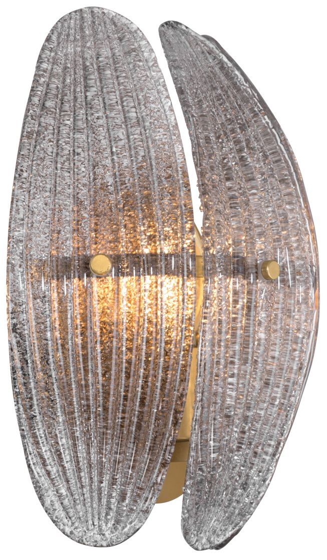 Image 3 Metropolitan Marclaire 1-Lt 9.75-in Brass Wall Sconce with Grey Glass Shade more views