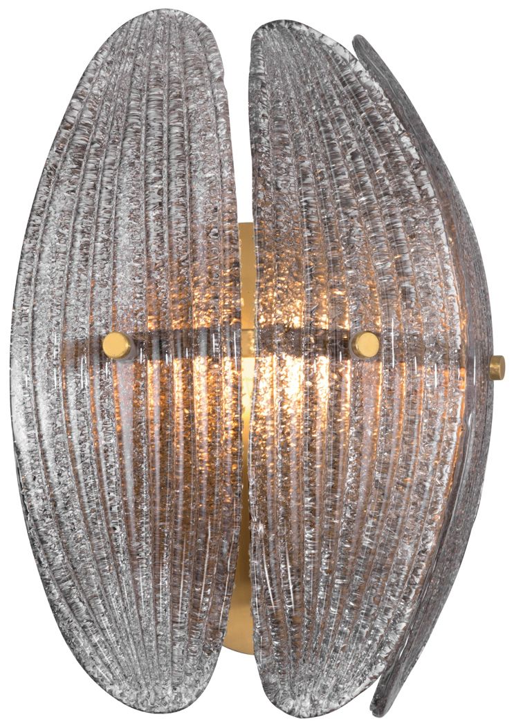 Image 5 Metropolitan Marclaire 1-Lt 9.75-in Brass Wall Sconce with Grey Glass Shade more views
