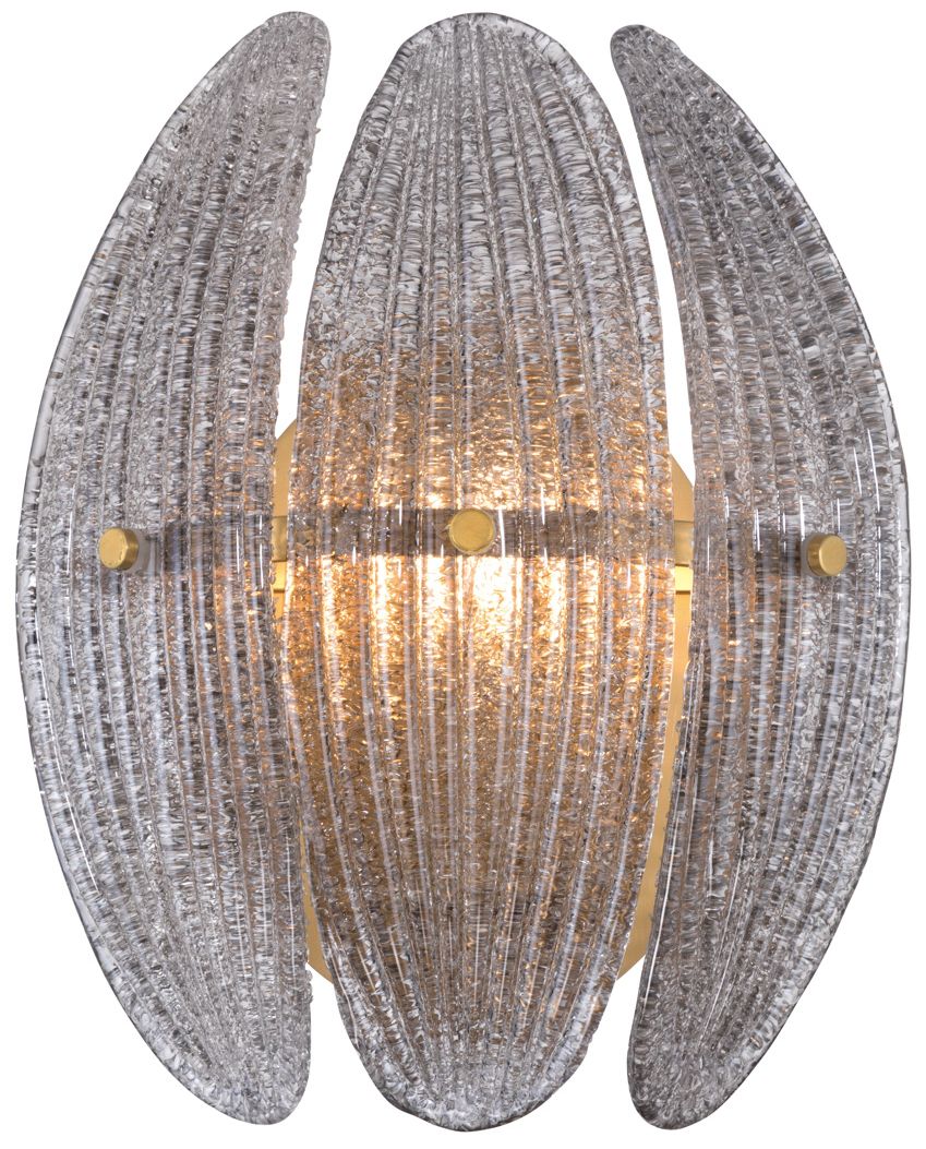 Image 6 Metropolitan Marclaire 1-Lt 9.75-in Brass Wall Sconce with Grey Glass Shade more views