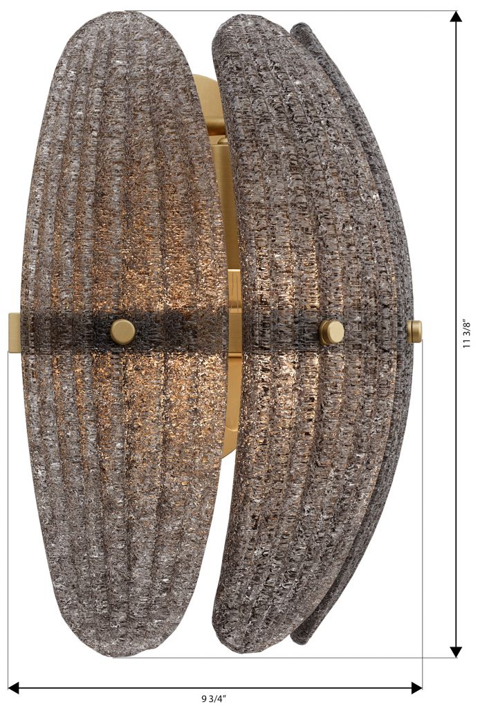 Image 7 Metropolitan Marclaire 1-Lt 9.75-in Brass Wall Sconce with Grey Glass Shade more views
