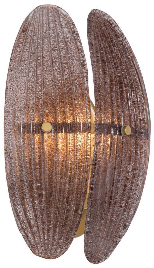 Image 3 Metropolitan Marclaire 1-Lt 9.75in Brass Wall Sconce with Brown Glass Shade more views