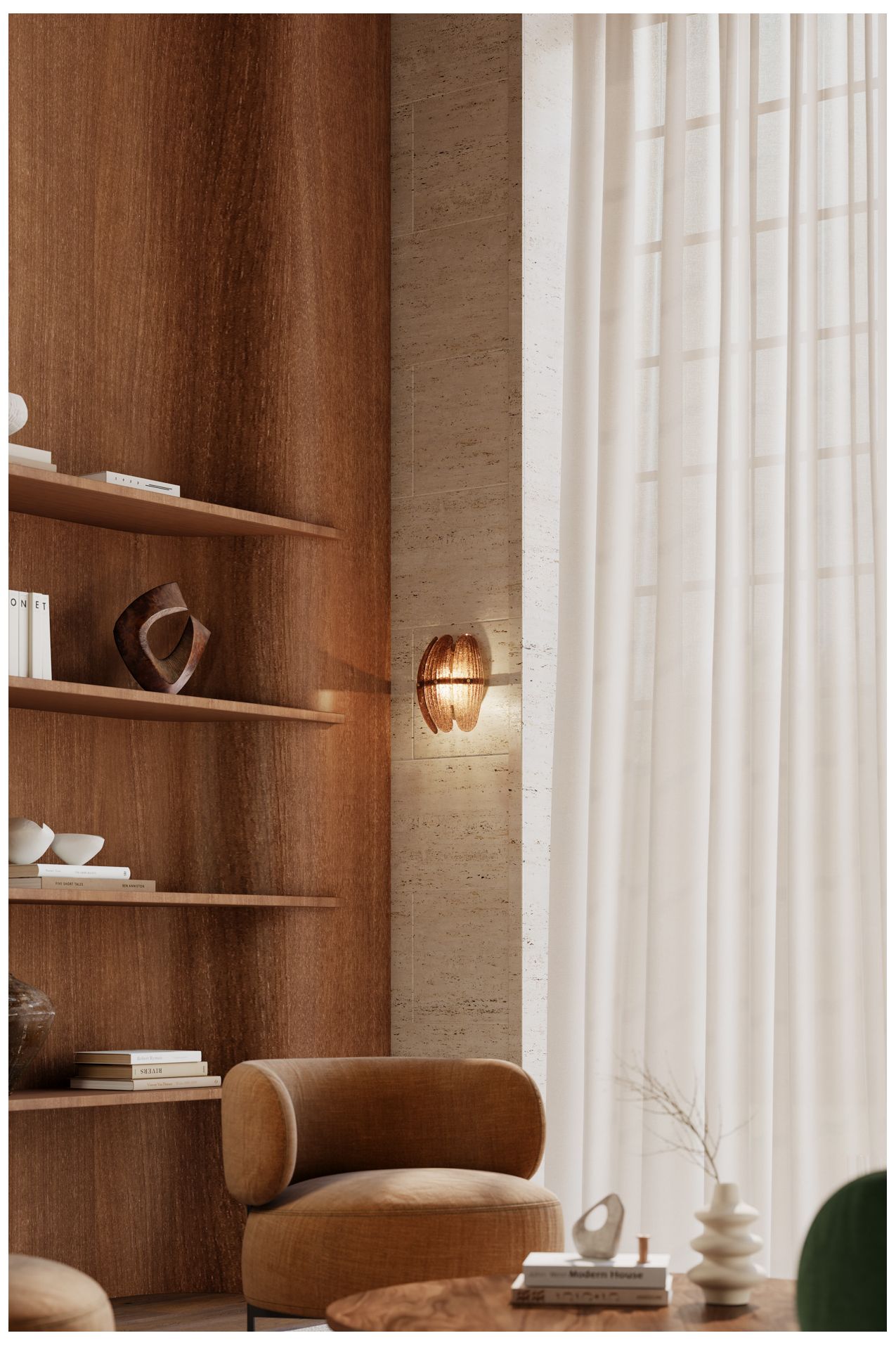 Image 4 Metropolitan Marclaire 1-Lt 9.75in Brass Wall Sconce with Brown Glass Shade more views