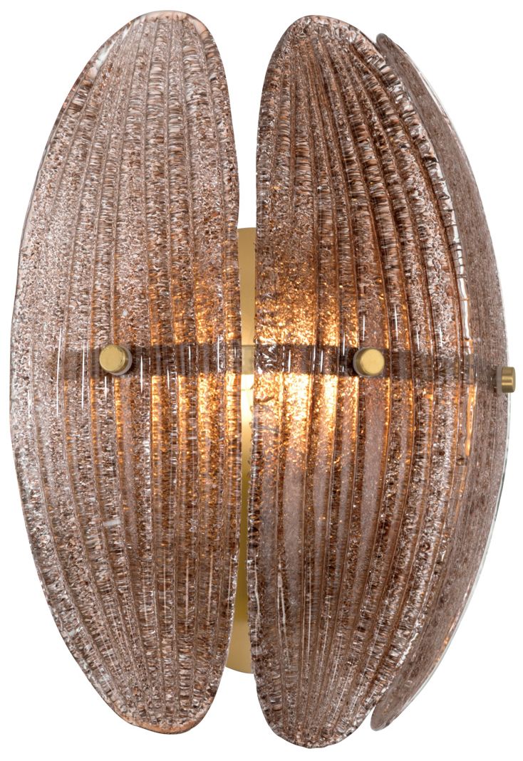 Image 5 Metropolitan Marclaire 1-Lt 9.75in Brass Wall Sconce with Brown Glass Shade more views
