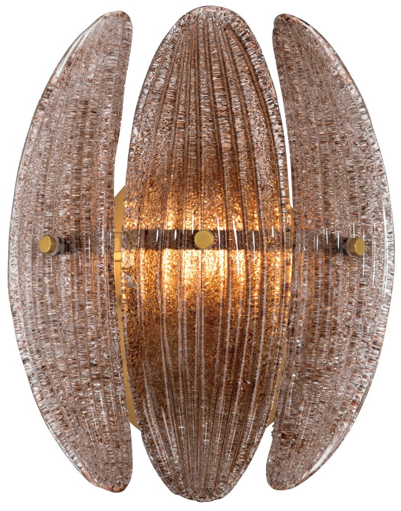 Image 6 Metropolitan Marclaire 1-Lt 9.75in Brass Wall Sconce with Brown Glass Shade more views