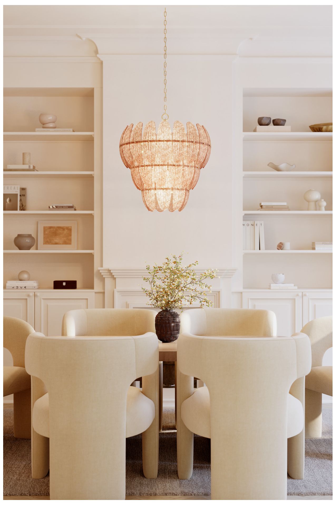 Image 4 Metropolitan Marclaire 11-Lt 26.5-in Brass Pendant with Brown Glass Shades more views