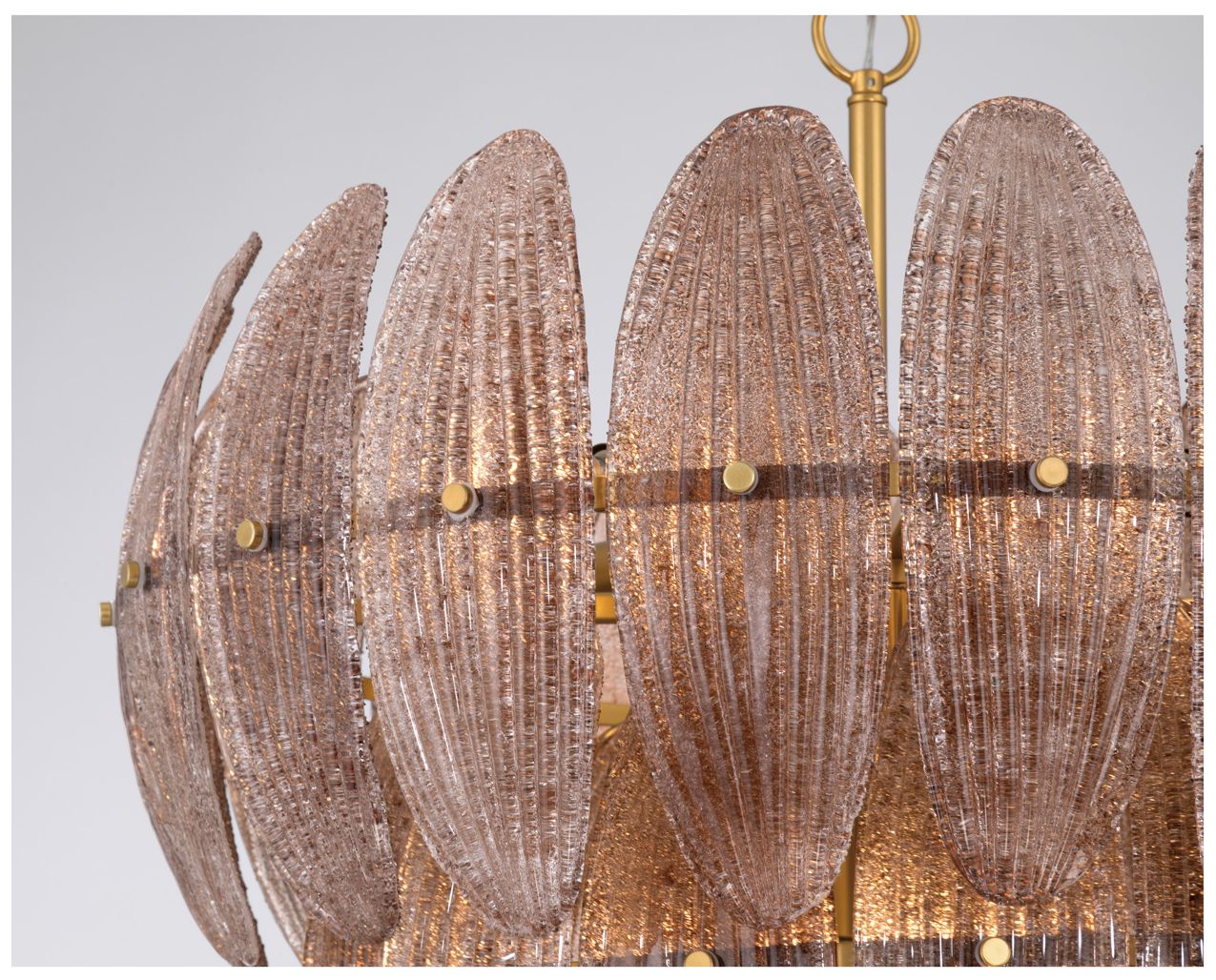 Image 5 Metropolitan Marclaire 11-Lt 26.5-in Brass Pendant with Brown Glass Shades more views