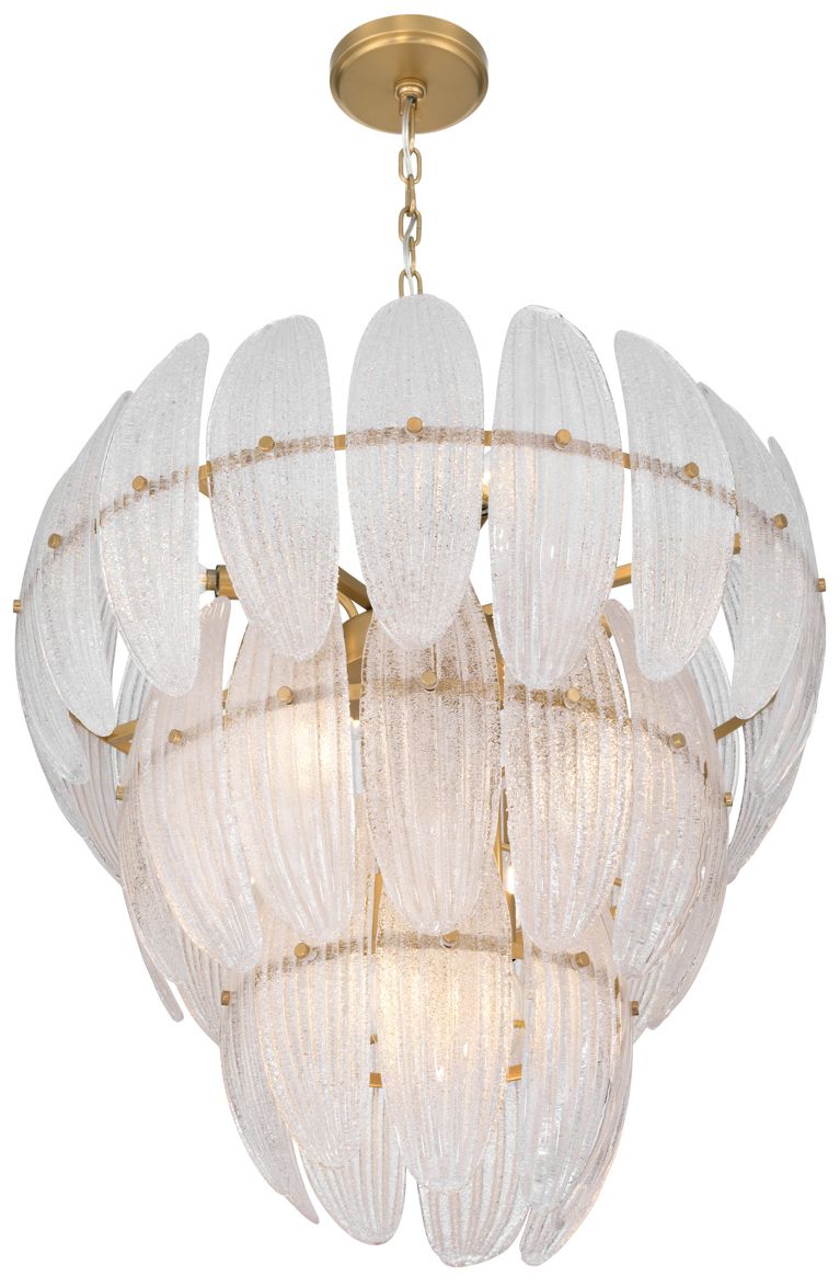 Image 3 Metropolitan Marclaire 11-Lt 26.5-in Brass Pendant with Clear Glass Shades more views