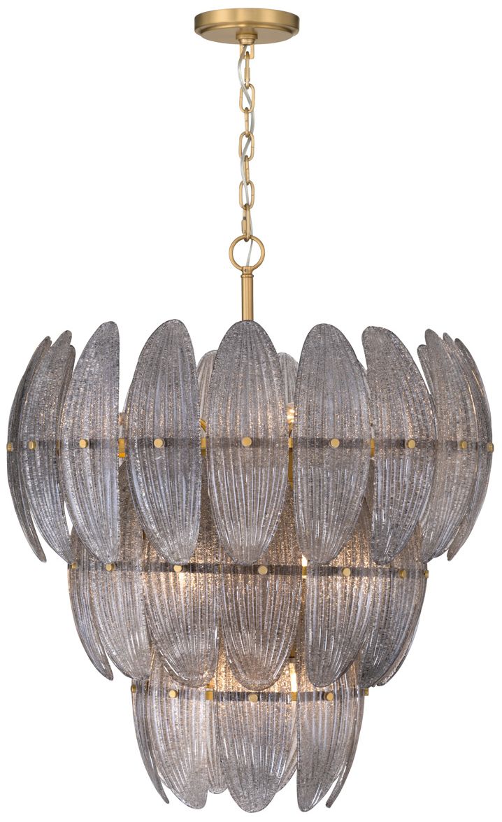 Image 2 Metropolitan Marclaire 11-Lt 26.5-in Brass Pendant with Grey Glass Shades