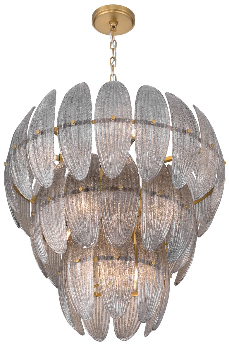 Image 3 Metropolitan Marclaire 11-Lt 26.5-in Brass Pendant with Grey Glass Shades more views