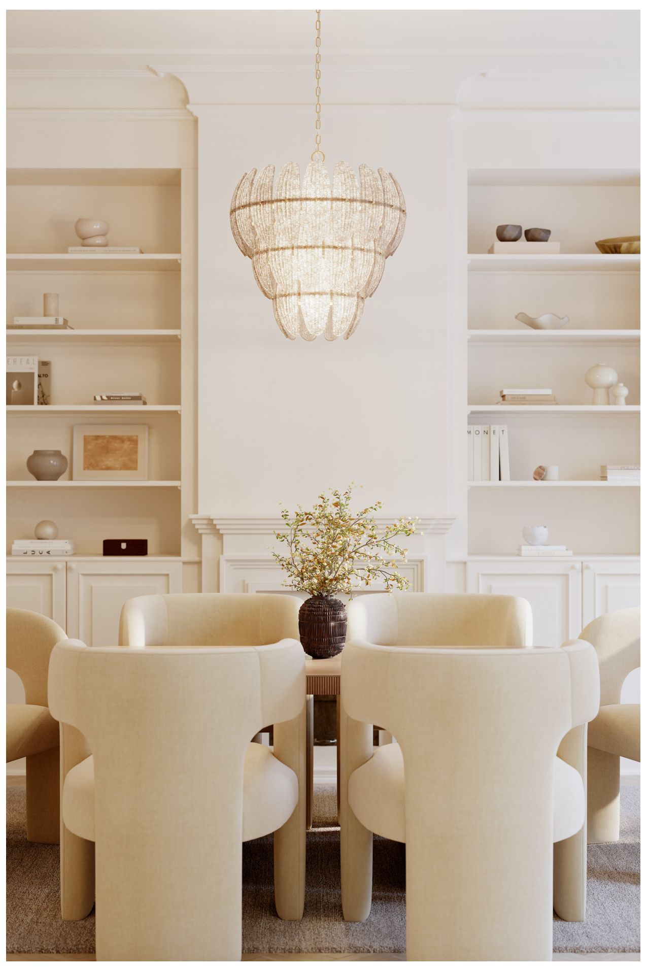 Image 4 Metropolitan Marclaire 11-Lt 26.5-in Brass Pendant with Grey Glass Shades more views